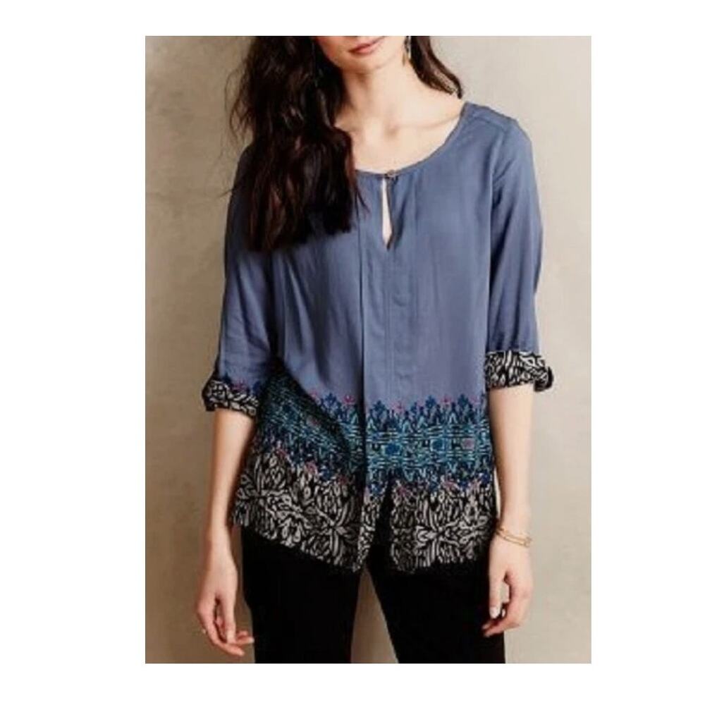 Plenty by Tracy Reese Bohemian Blue Lightweight Tunic size Medium